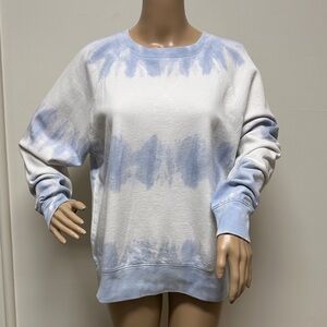 GAP Women's Baby Blue & White Tie-Dye Sweatshirt size M